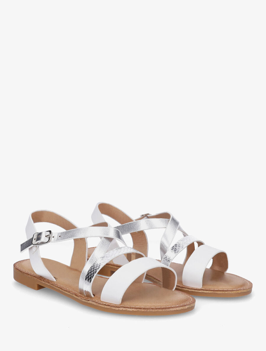 Nu-pieds fantaisies à brides croisées - Blanc - 4