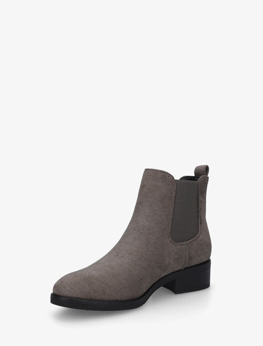 Bottines élastiquées en suédine - Vert de gris - 3