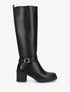 Bottes classiques en simili et talon - Noir - 1