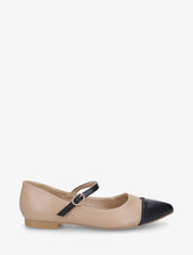 Ballerines en simili à boucle strassée - Beige - 5