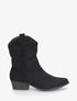 Bottines style santiags en suédine - Noir - 5