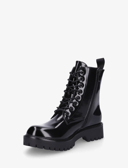Bottines montantes vernies - Noir - 3