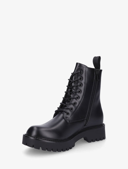 Bottines montantes en simili - Noir - 3