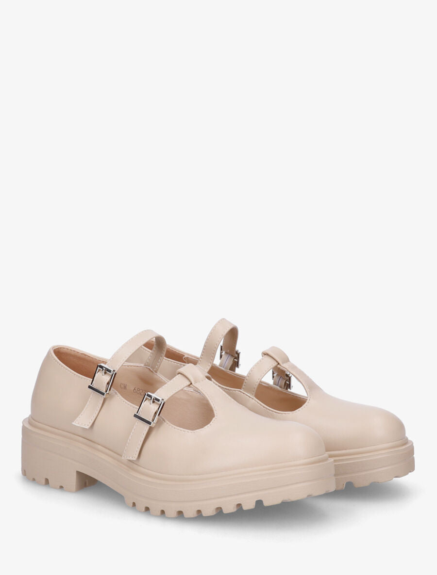 Derbies ajourés à boucles - Beige - 4