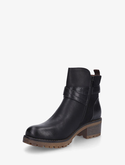 Bottines bimatière à ceinturons - Noir - 3