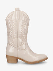 Bottines en simili nacré style santiags - Or - 1