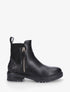 Bottines en simili à contrefort pailleté et zip - Noir - 5