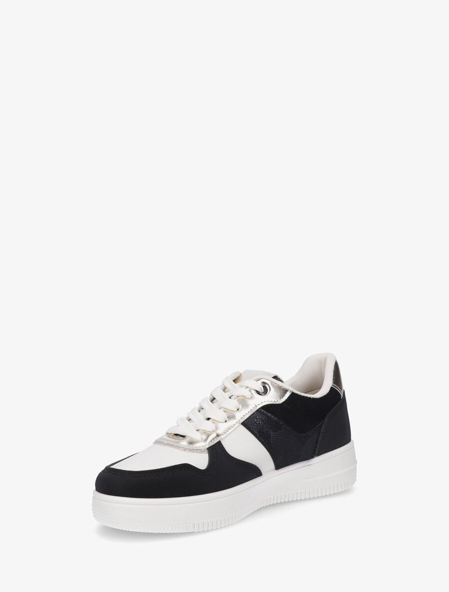 Sneakers à détail irisé et pailleté - Noir - 3