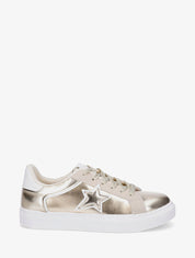 Sneakers en simili à détail étoile - Or - 1