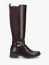 Bottes unies élastiquées et sanglées - Marron - 5