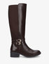 Bottes élastiquées unies à double sangles - Marron - 1