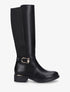 Bottes unies élastiquées à empiècement métal - Noir - 1
