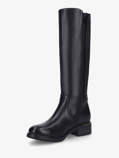 Bottes unies élastiquées à empiècement métal - Noir - 3