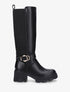 Bottes élastiquées à semelle et talon crantés - Noir - 1