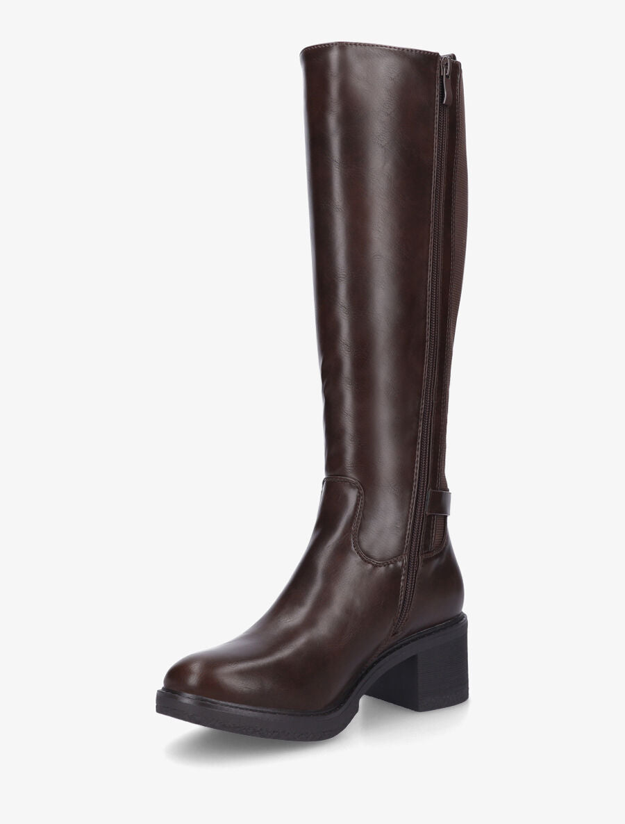 Bottes élastiquées à talon - Marron - 3