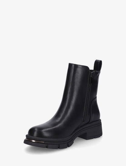 Bottines en simili à détail métallique - Noir - 3