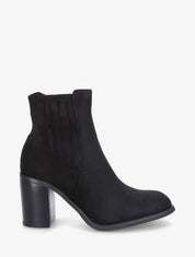 Bottines en suédine à talon haut - Noir - 1