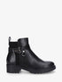 Bottines unies à contrefort python - Noir - 1