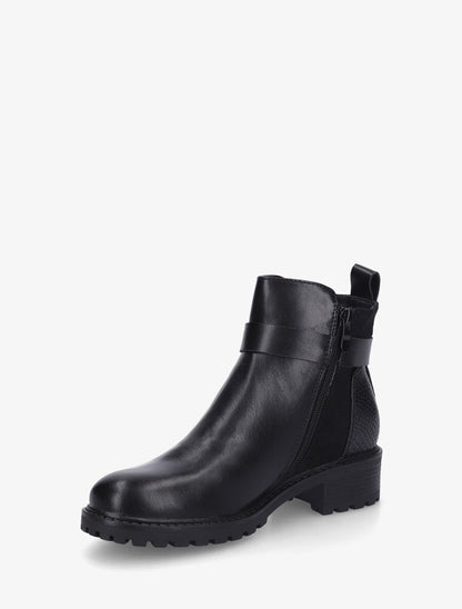 Bottines unies à contrefort python - Noir - 3
