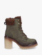 Bottines fourrées à semelle caoutchouc - Kaki - 5
