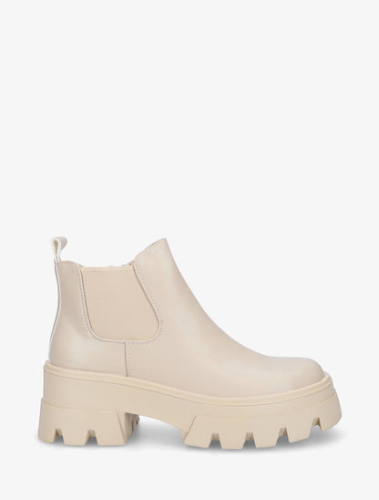 Chelsea boots à semelle crantée - Beige - 5