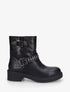 Bottines en simili à sangles cloutées - Noir - 1