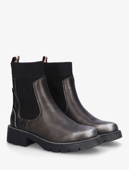 Bottines style chaussettes à contrefort croco - Bronze - 4