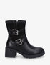 Bottines bimatière sanglées - Noir - 1