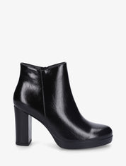 Bottines en simili à talon haut - Noir - 5