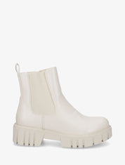 Bottines unies style chelsea - Crème - 1