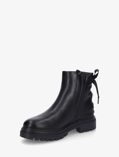 Bottines élastiquées à empiècement bijoux strassé - Noir - 3