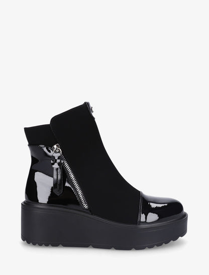 Bottines compensées bi-matière - Noir - 1