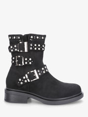 Bottines strassées et cloutées en suédine - Noir - 5