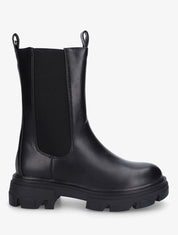 Bottines montantes élastiquées en simili - Noir - 5
