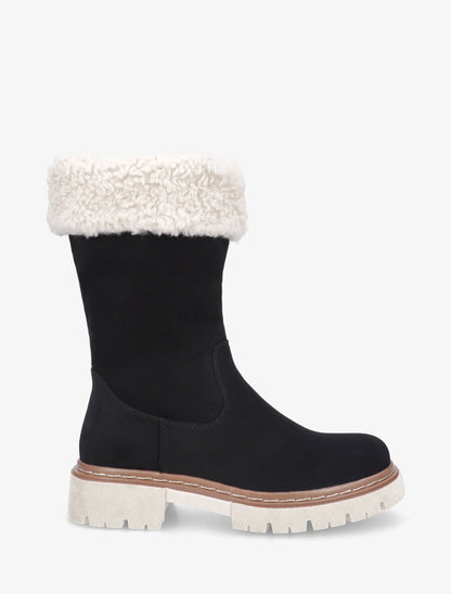 Bottines montantes effet nubuck - Noir - 5