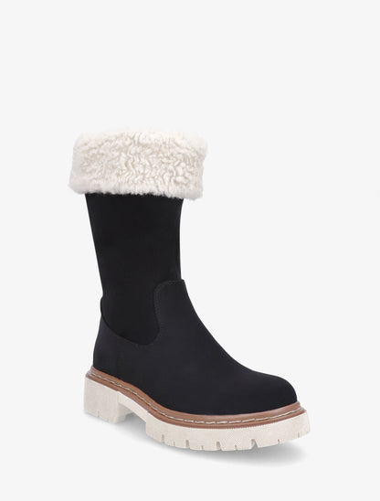 Bottines montantes effet nubuck - Noir - 2