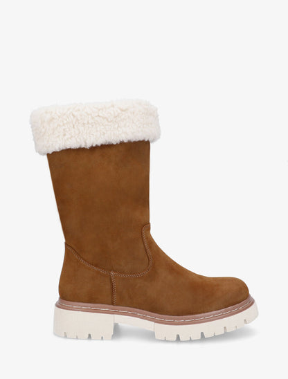 Bottines montantes effet nubuck - Camel - 1