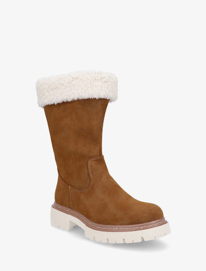 Bottines montantes effet nubuck - Camel - 2