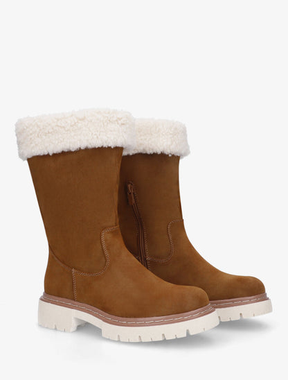 Bottines montantes effet nubuck - Camel - 4