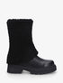 Bottines à revers laine effet bouclé - Noir - 1