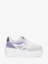 Sneakers en simili à détail dentelle et sequins - Lilas - 1