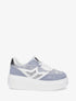 Sneakers en simili à détail dentelle et sequins - Bleu - 5
