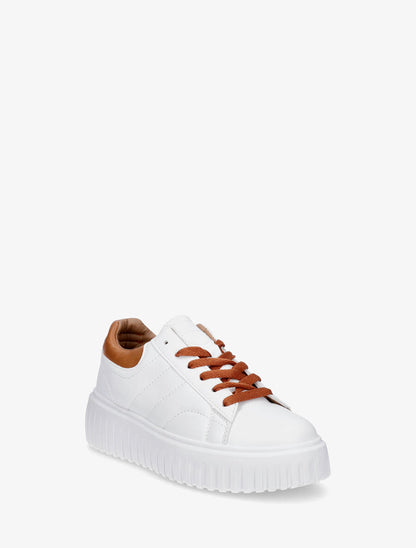 Sneakers à plateforme striée - Marron - 2