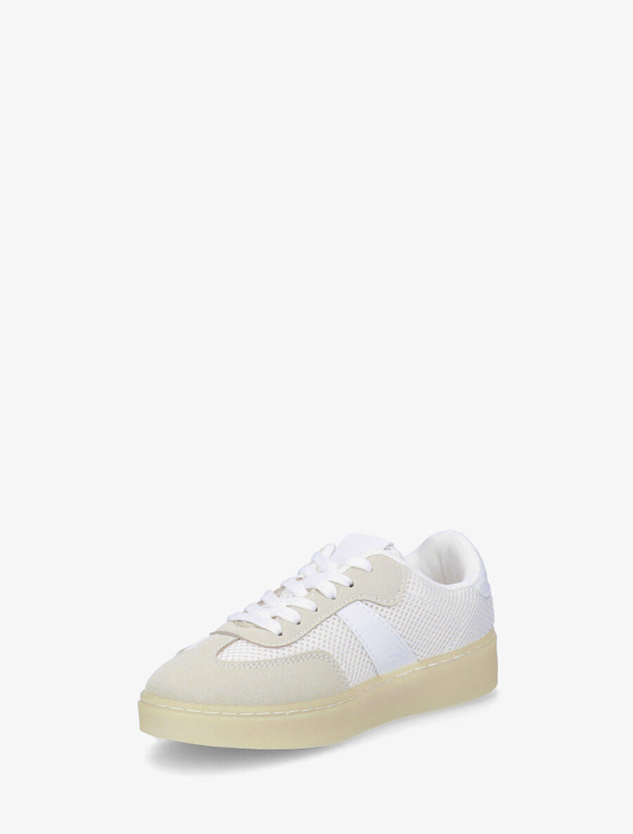 Sneakers en toile à semelle plate - Blanc - 3