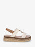 Sandales compensées à brides bi-matière - Beige - 5