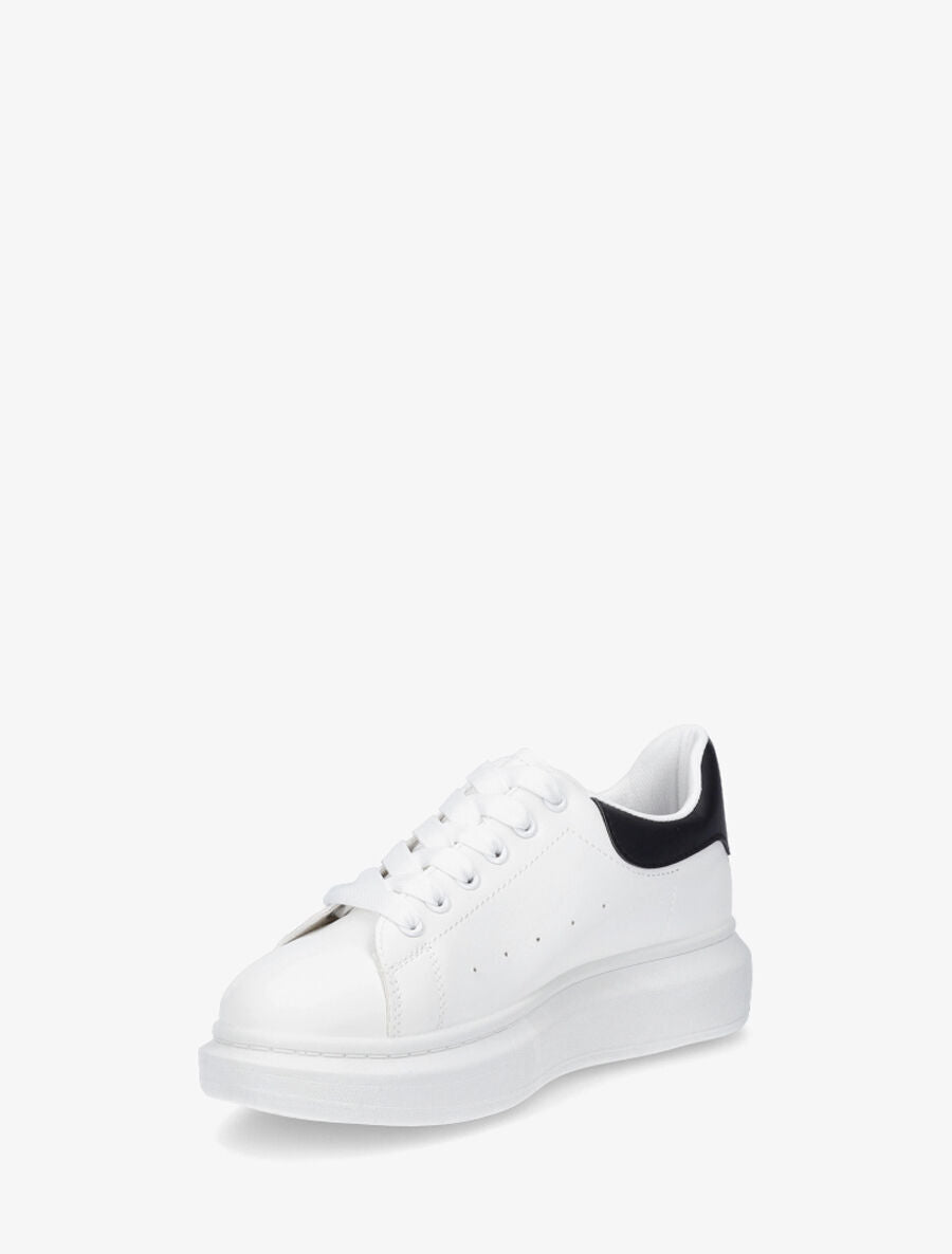 Sneakers classiques à contrefort contrastant - Blanc/noir - 3