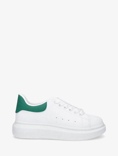 Sneakers classiques à contrefort contrastant - Blanc/vert - 1