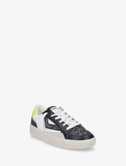 Sneakers en simili à détail pailleté - Noir - 2