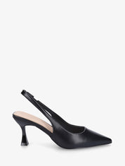 Escarpins bout pointu et talon bobine - Noir - 1