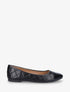 Ballerines matelassées à bout rond verni - Noir - 5